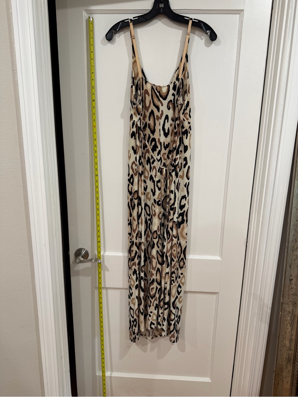 Ambrielle Leopard-Print Slip Dress in Beige, Brown & Black - Picture 5 of 9